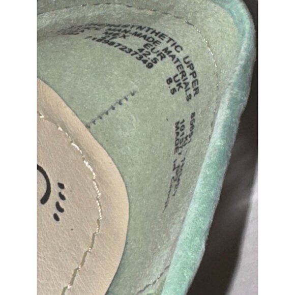 Wear Ever Womens Mint Green Leather & Synthetic Slip-On Loafers Size 8.5 - Picture 6 of 9
